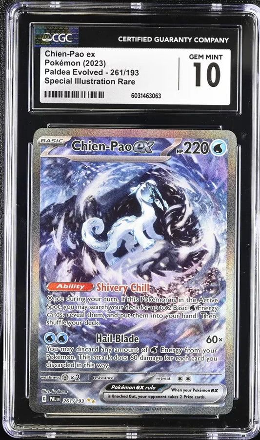 CGC 10 Chien-Pao ex 261/193 SIR Holo Rare SV Paldea Evolved Pokémon Card