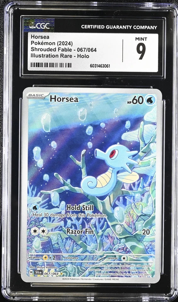 CGC 9 Horsea 2024 Shrouded Fable 067/064 Illustration Rare Pokemon Card