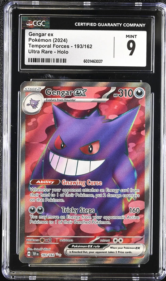 CGC Mint 9 Pokémon: Temporal Forces – Gengar ex #193 [Full Art/Ultra Rare]